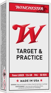 Winchester Ammo 9mm 124gr FMJ 1140 FPS 50/Box