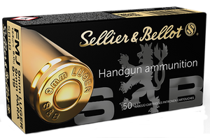 Sellier & Bellot Ammo 9mm 124gr FMJ 1181 FPS 50/Box [20 Boxes] 1000 Rounds Free Shipping