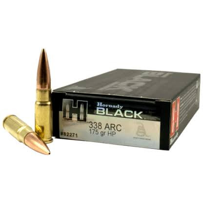 Hornady Black Ammo 338 ARC 175gr Supersonic Hollow Point 2075 FPS 20/Box