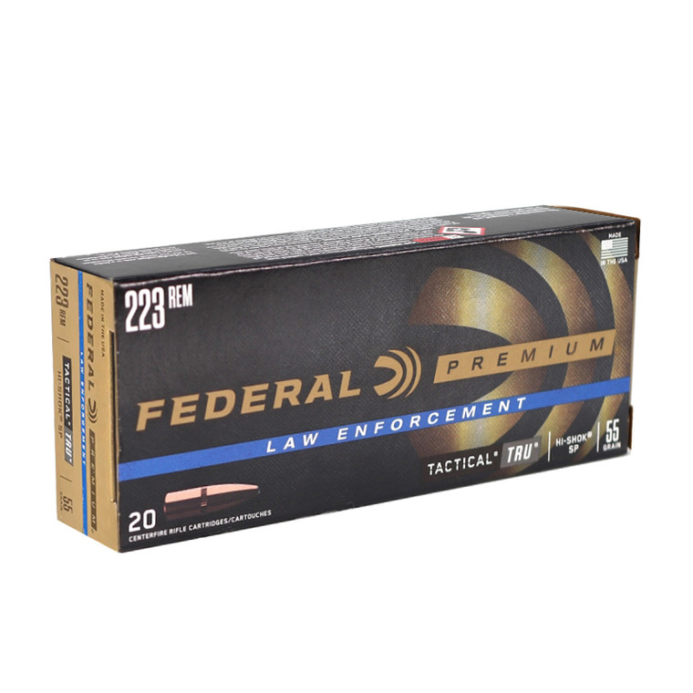 Federal Premium Tactical Ammo 223 Rem 55gr Soft Point 3220 FPS 20/box