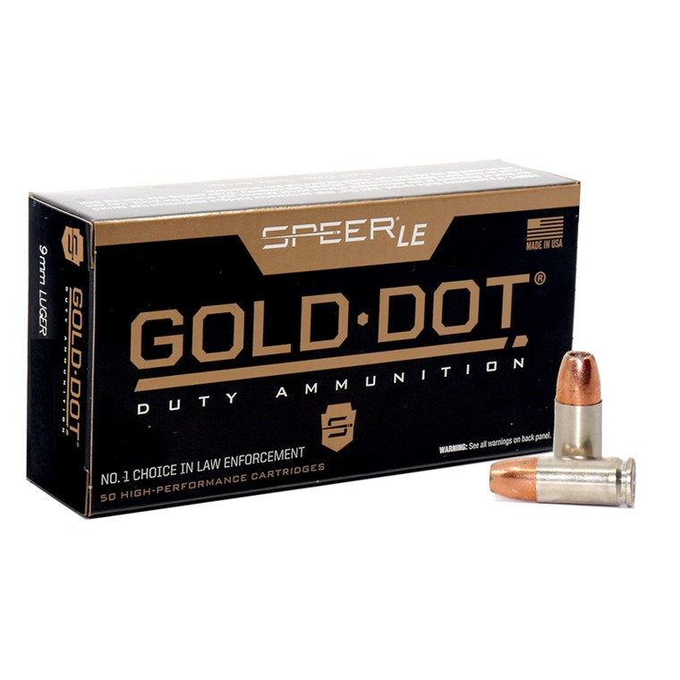 Speer Gold Dot Ammo 9mm Luger 124gr +P 1220 FPS 50/box