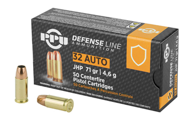 PPU Ammo 32 ACP 71gr JHP 902 FPS Hollow Point Ammo 50/box [20 Boxes] 1000 Round Case Free S/H