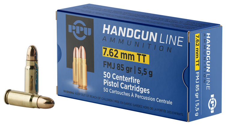 PPU Handgun Ammo 7.62x25 Tokarev 85gr FMJ 1720 FPS 50/Box [30 Boxes] 1500 Rounds Free Shipping