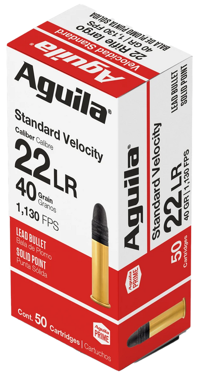 Aguila Ammo 22 LR Standard Velocity 40gr LRN 1130 FPS 50/Box