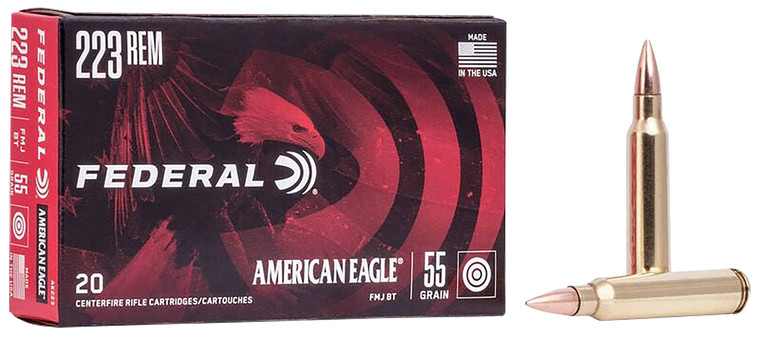 Federal American Eagle Ammo 223 Rem 55gr FMJ 3240 FPS 20/Box [50 Boxes] 1000 Rounds Free Shipping