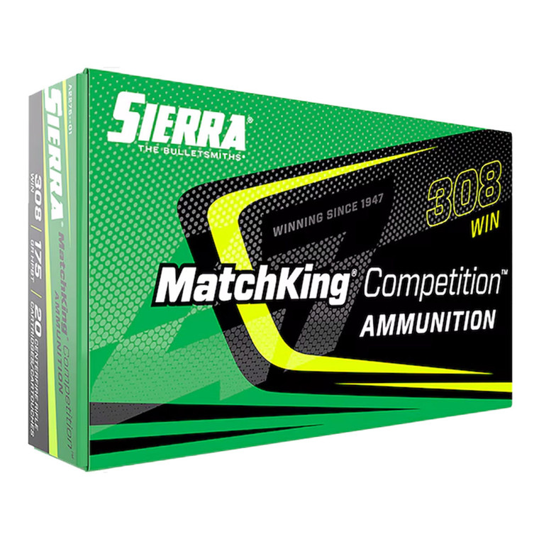 Sierra 308 Win Ammo 175gr BTHP Sierra MatchKing Competition 2600 FPS 20/Box