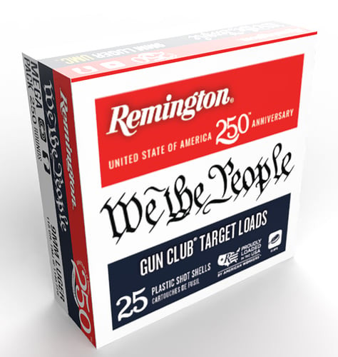 Remington 250th Anniversary 12 Gauge Ammo #8 Shot 2.75" Shell 1 & 1/8 oz 1145 FPS 25/Box