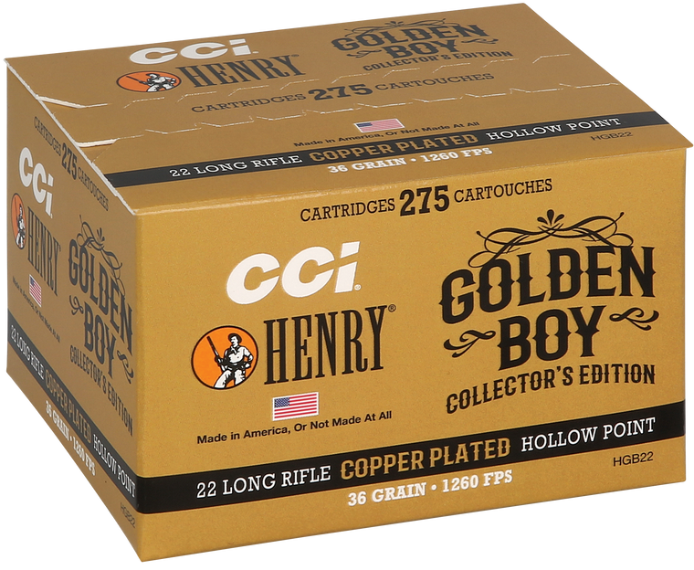 CCI Henry Golden Boy Ammo 22 LR Collector's Edition 36gr CPHP 1260 FPS 275/Box