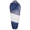 Slumberjack Sky Pond 40F Mummy Sleeping Bag, blue, front view, partially unzipped