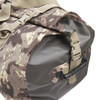 SJK Ransak 110 Duffel Bag in Disruptive Shadow Technology camo. Image is of the the end of the bag with a grab handle.