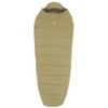 SJK Up Wind 20 Degree Sleeping Bag, Light Olive Green. Front angle of the bag, showing bag fully zipped with small logo centered  on the bag near top opening.
