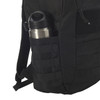 Close up of SJK Chaos 20 backpack, showing water bottle in side pocket