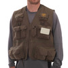 Man wearing SJK Leader 27 Pocket Mesh Back Fishing Vest, Olive, front view