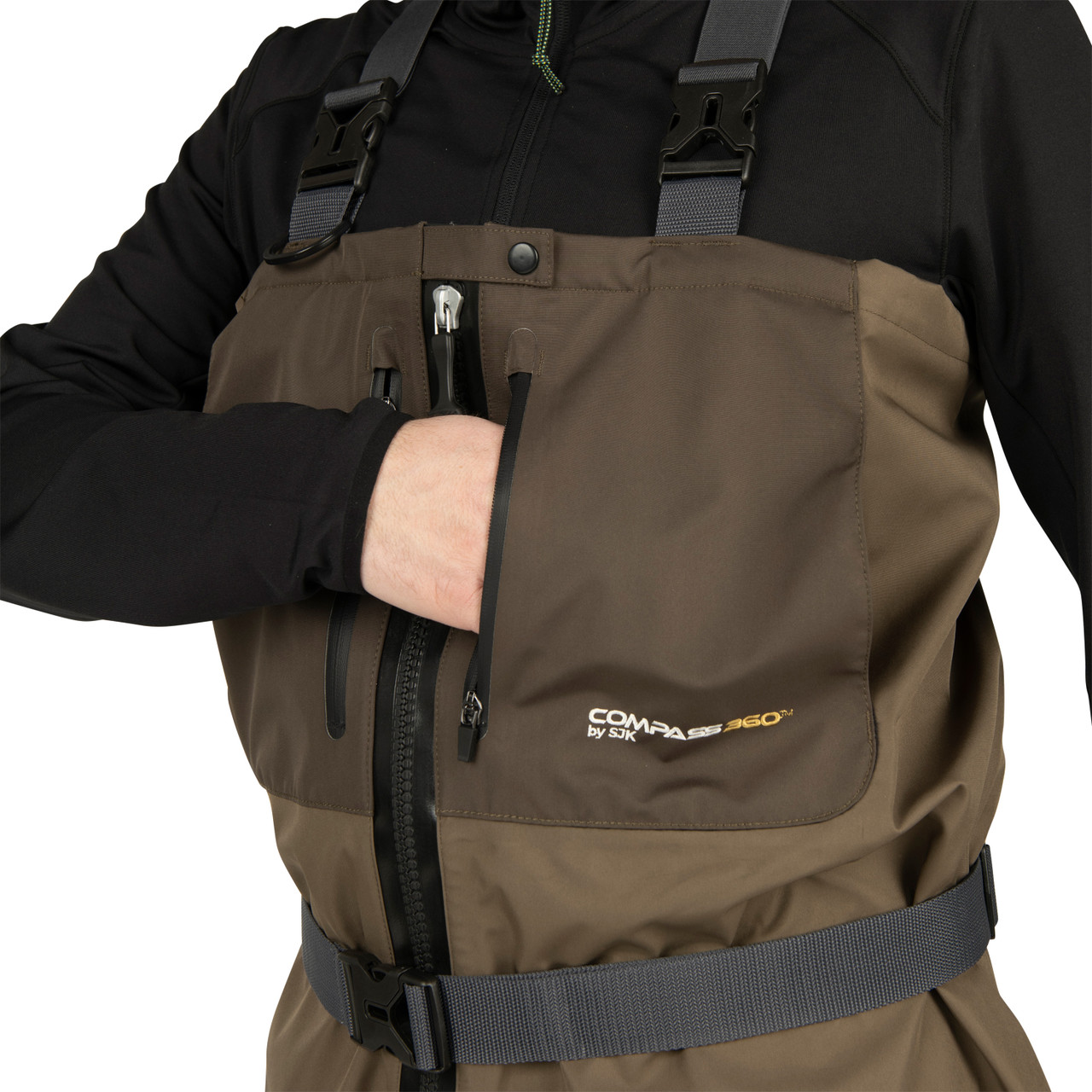 Breathable Zip-Front Chest Fishing Waders Waterproof Zippered