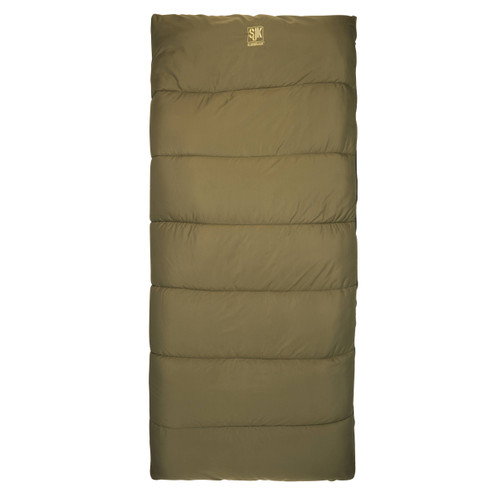 SJK South Fork 15/25 sleeping bag, green, shown fully zipped