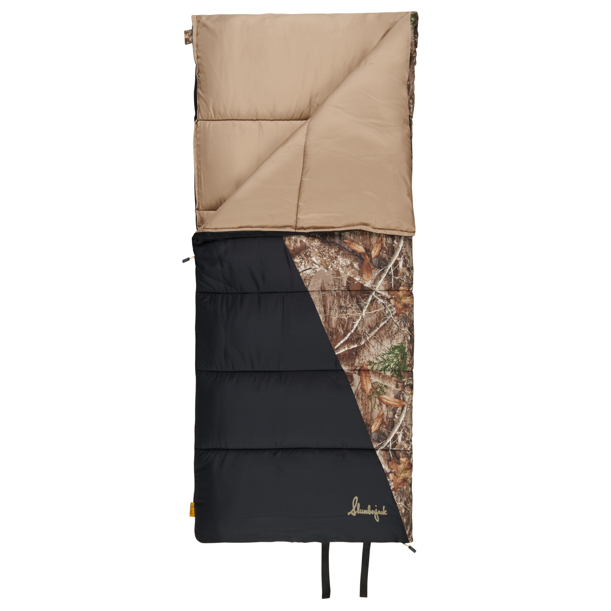 Slumberjack Pathfinder 35 Rectangular Sleeping Bag, partially unzipped