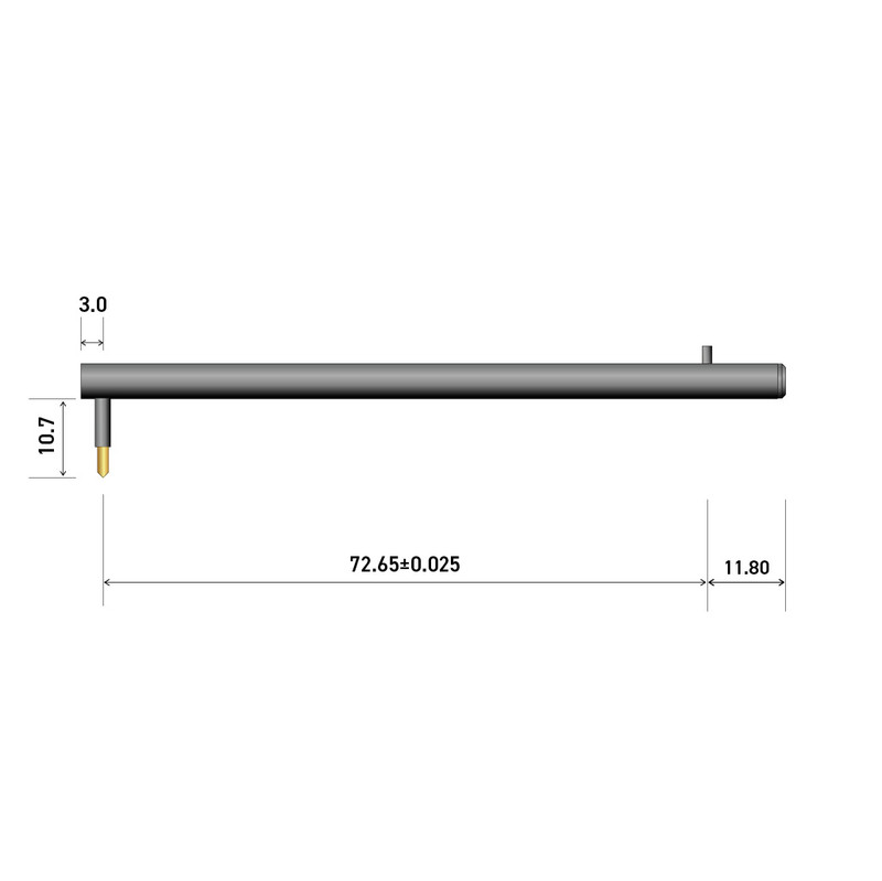 100mm 60° 5um TMin 5 スタイラス シャンククリアランス 10.7mm