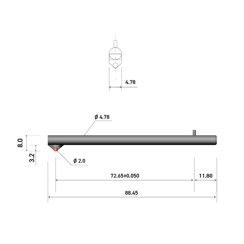 100mm 2.0mm径ボール特殊タリミン5スタイラスアーム