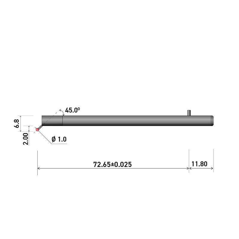 100mm 1.0mm径ボール 45°タリミン5スタイラスアーム