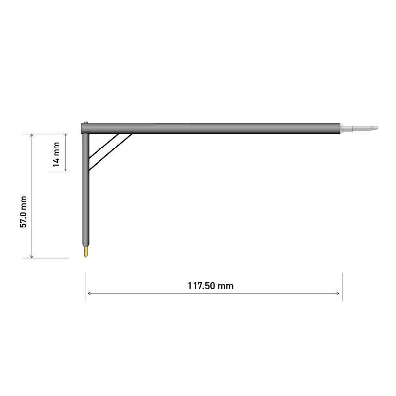 120mm 90° 2um インダクティブスタイラス