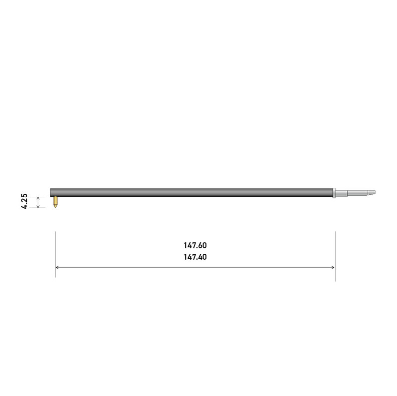 150mm 90° 2um x 4.25mm シャンクCrインダクティブスタイラス