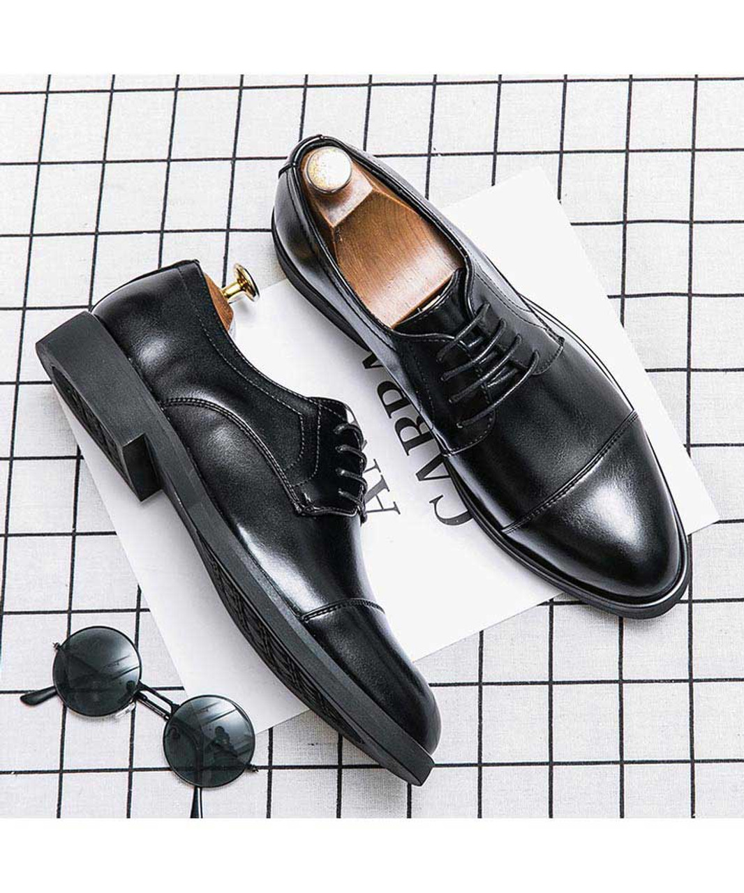 Black derby dress shoe in plain | Mens dress shoes online 2088MS