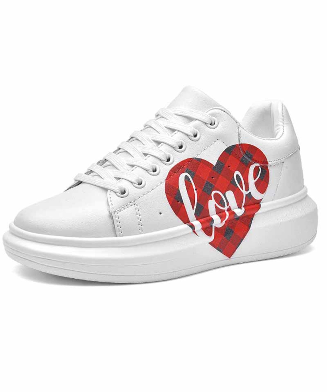 check heart love pattern up sneaker | Womens sneakers shoes online 2519WS