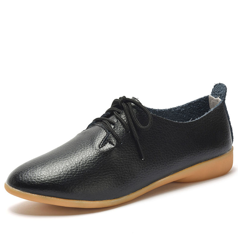 Black simple plain lace up dress shoe 