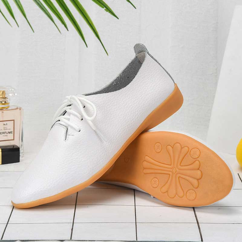 White simple plain lace up dress shoe Womens lace up shoes online 2625WS