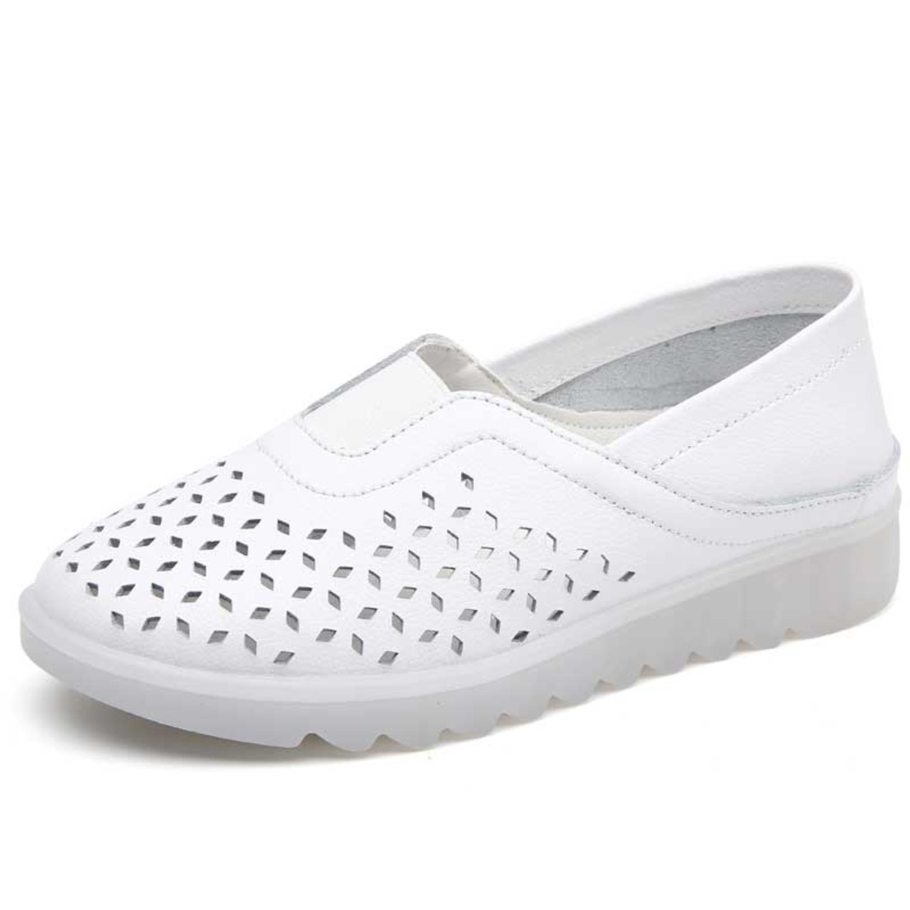 plain white slip on shoes