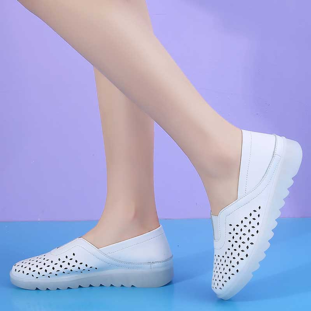plain white slip on shoes