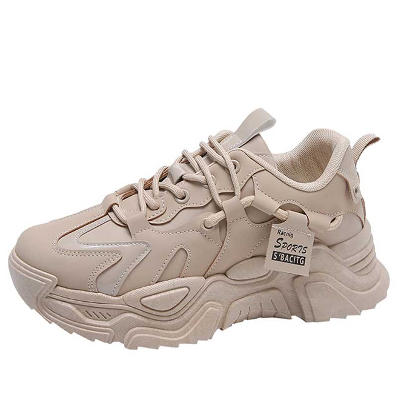 Khaki labelled pattern casual shoe 
