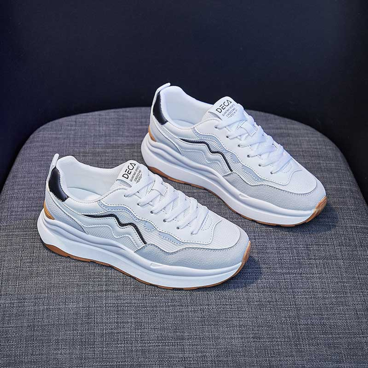 White stripe mix color casual shoe sneaker Womens sneakers shoes