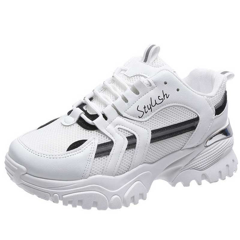 White stripe stylish print casual shoe sneaker Womens sneakers shoes