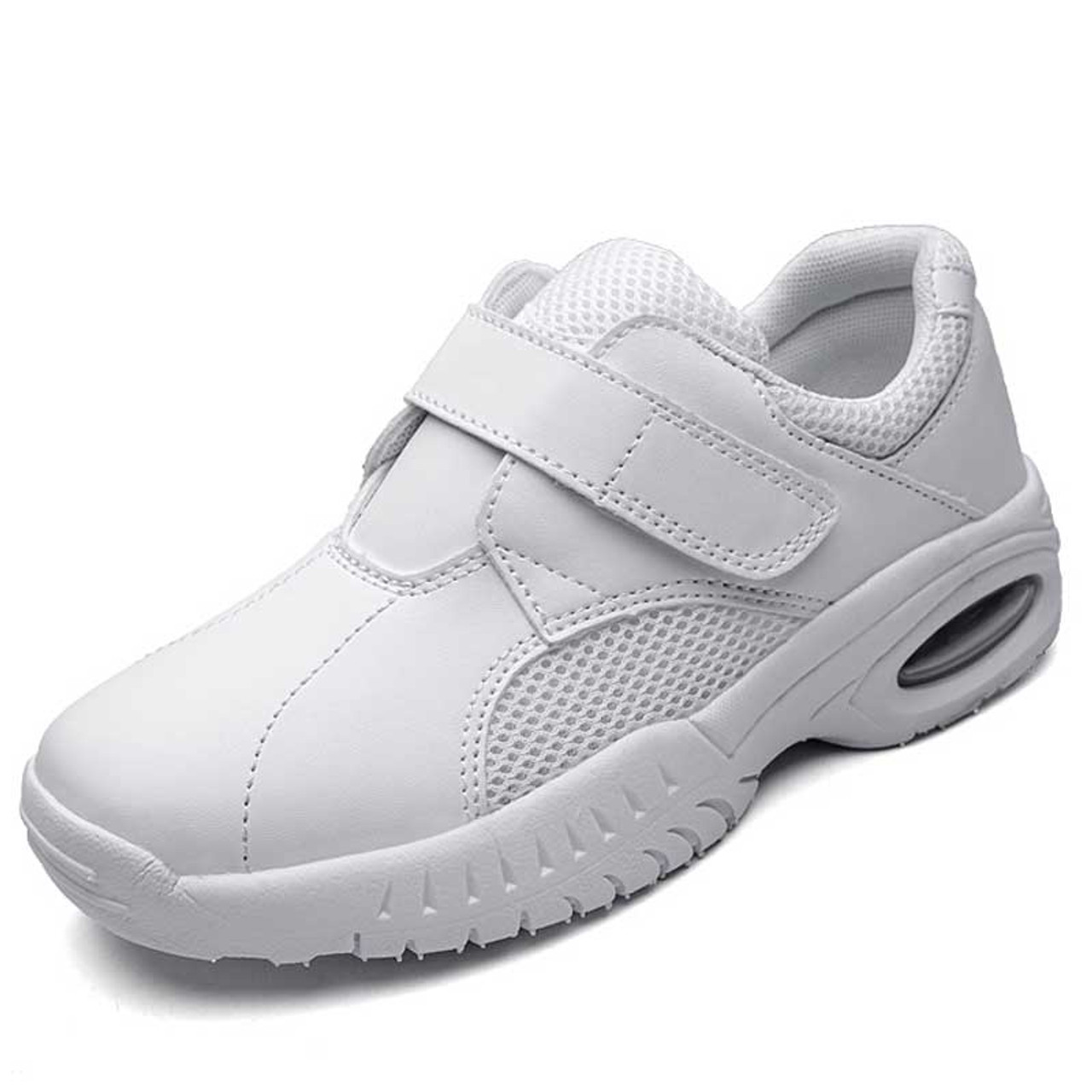 White plain velcro slip on shoe sneaker