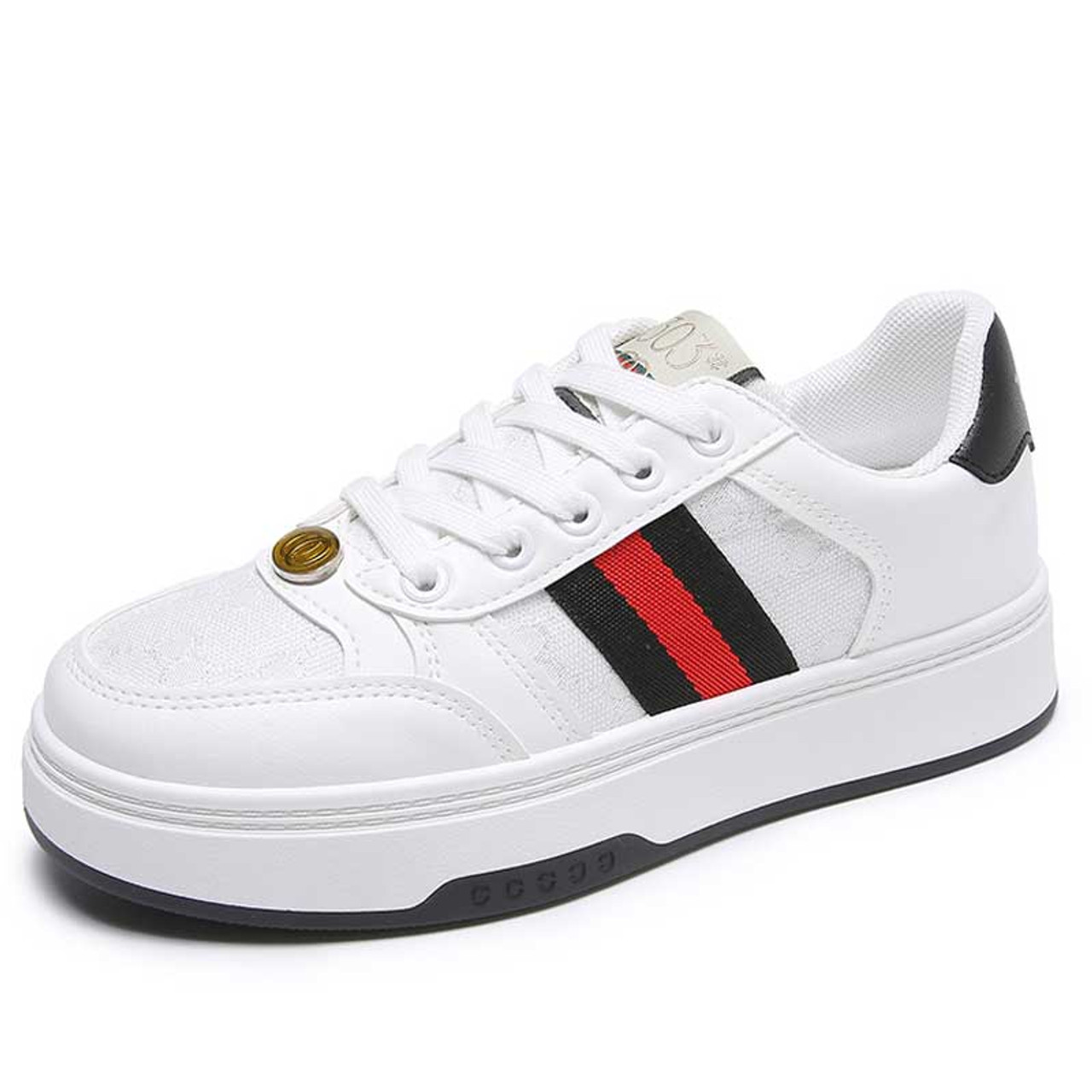 Striped on sale tennis shoes