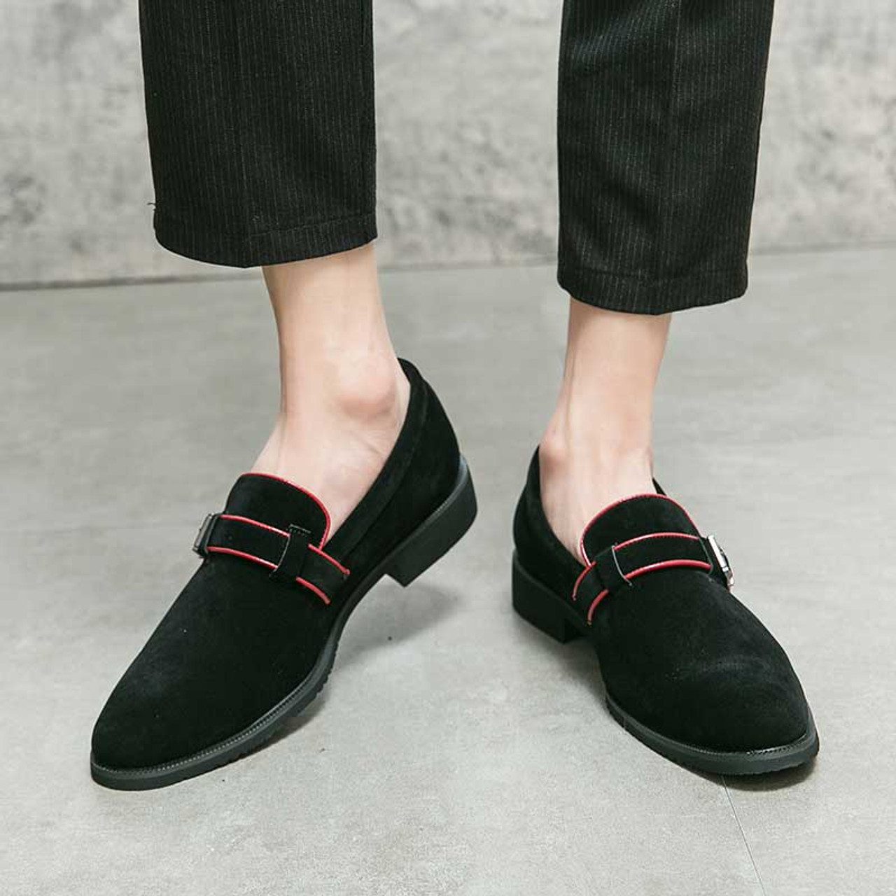 Suede slip store on dress shoes