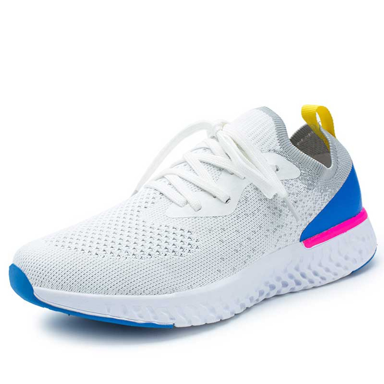 Nike epic react flyknit shop white running shoes amazon