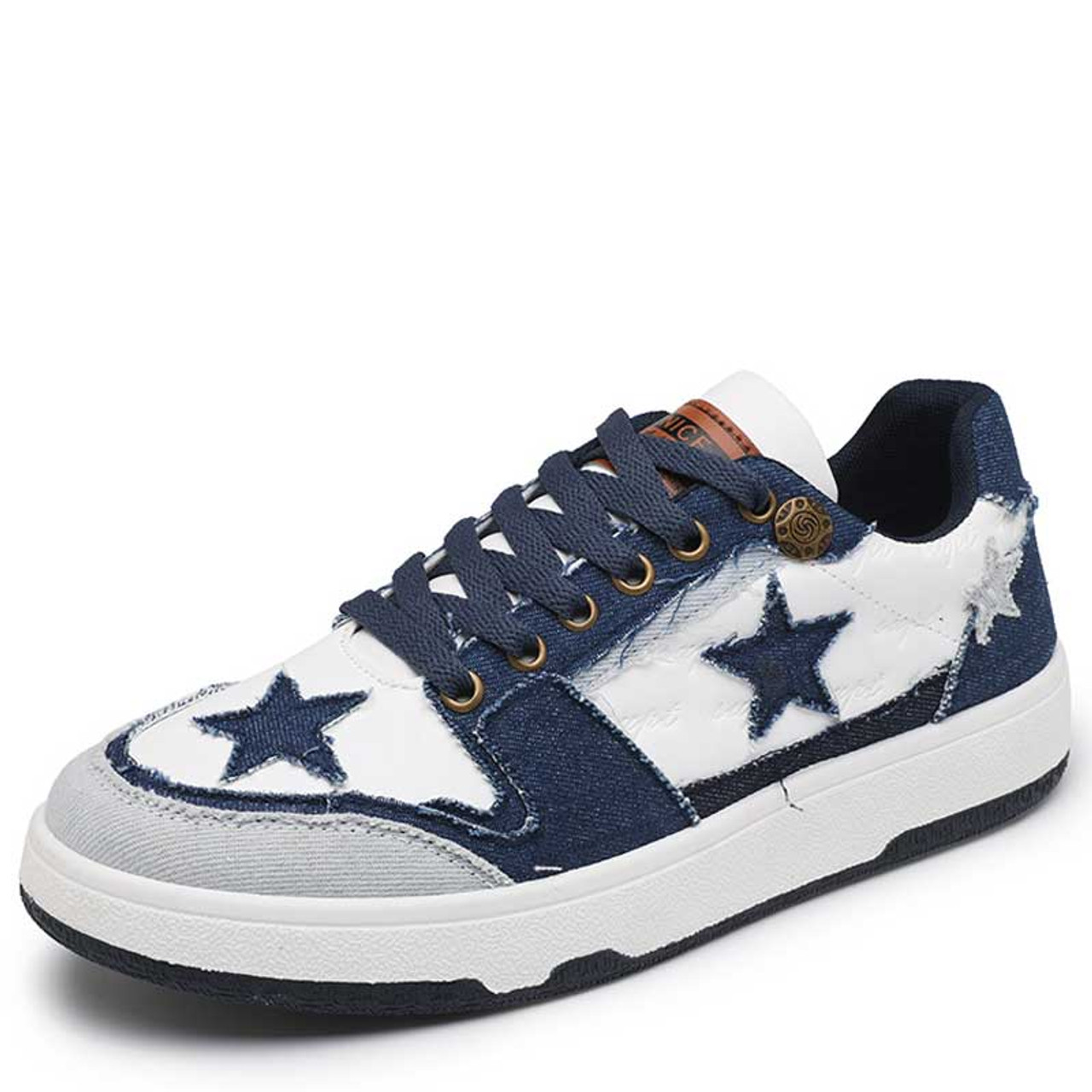 Blue star pattern & prints lace up shoe sneaker