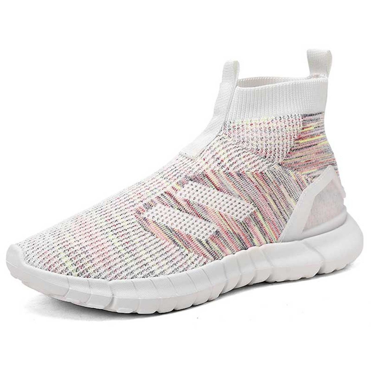 flyknit texture stripe sock fit on shoe sneaker | Mens trainers sneakers online 2388MS