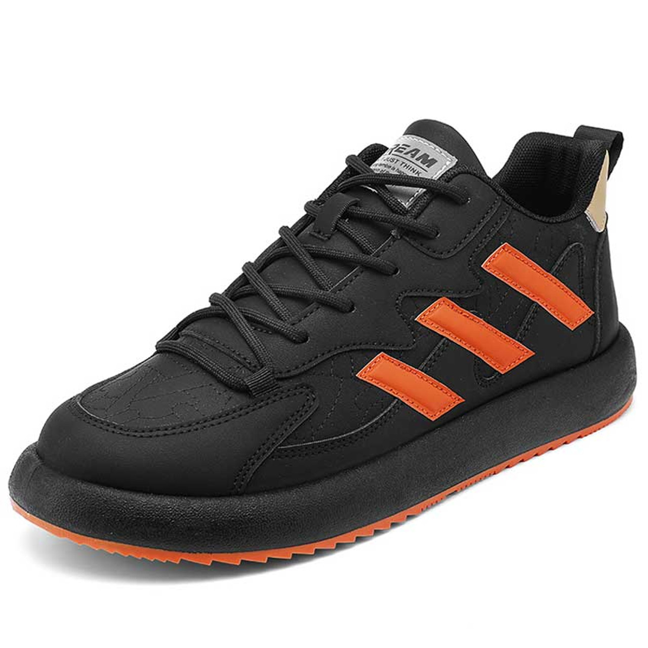 Black orange stripe label pattern shoe sneaker 2436