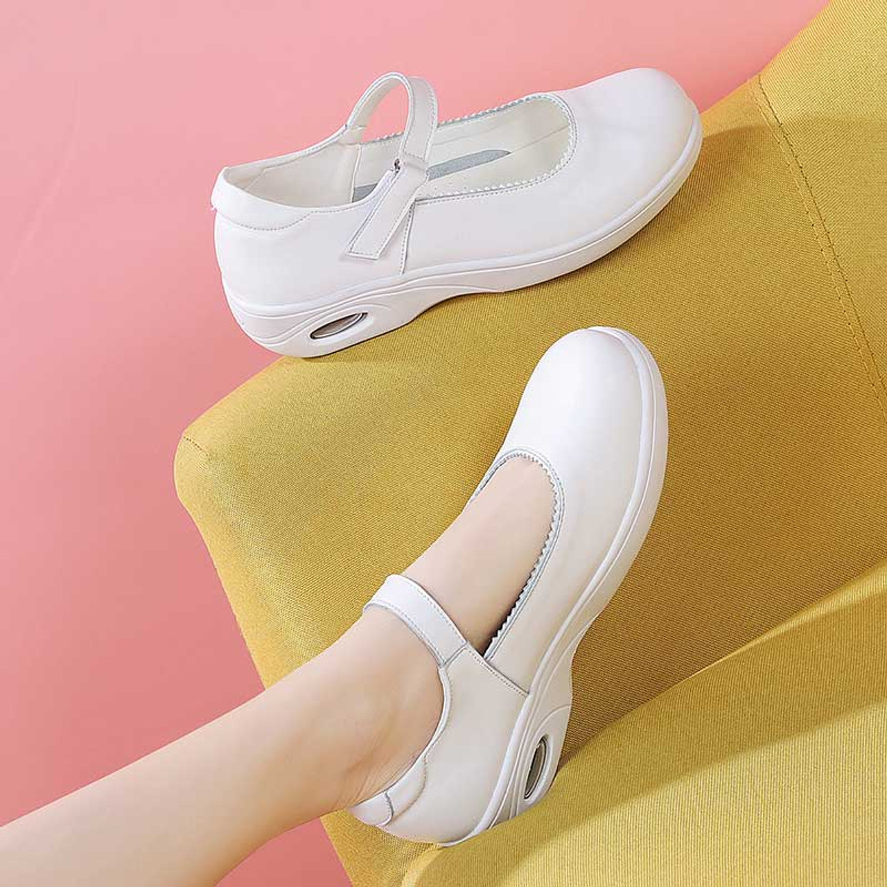 Plain white deals nursing shoes