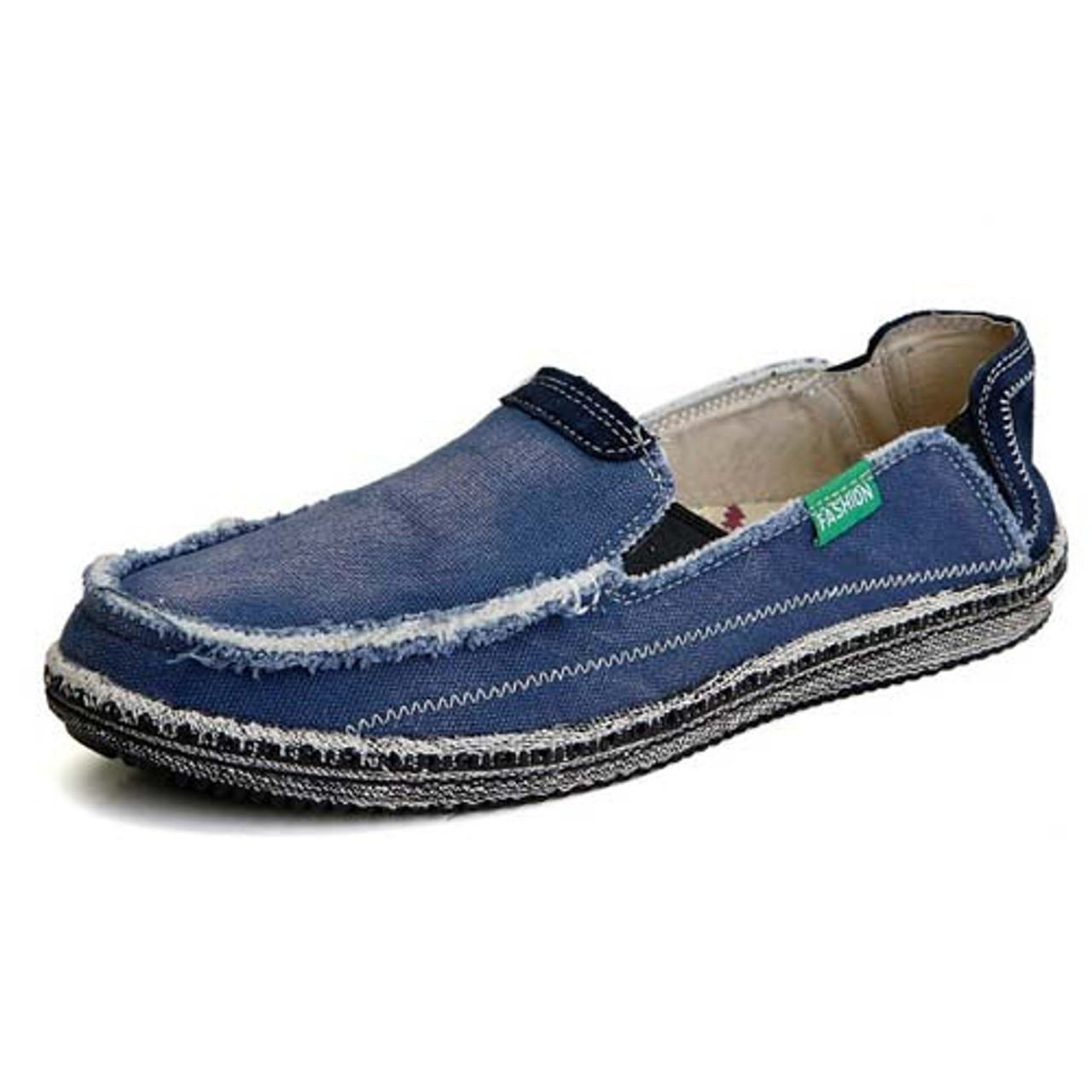 blue slip on loafers