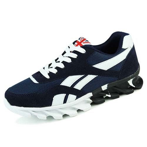 blue leather lace up shoes