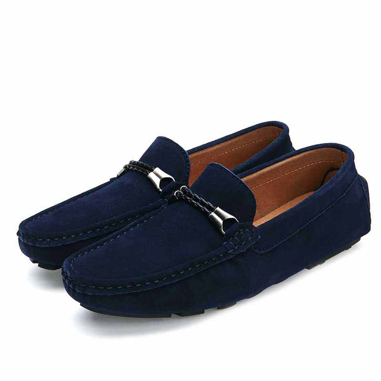 Blue twin rope leather slip on shoe loafer | Mens shoes online 1232MS