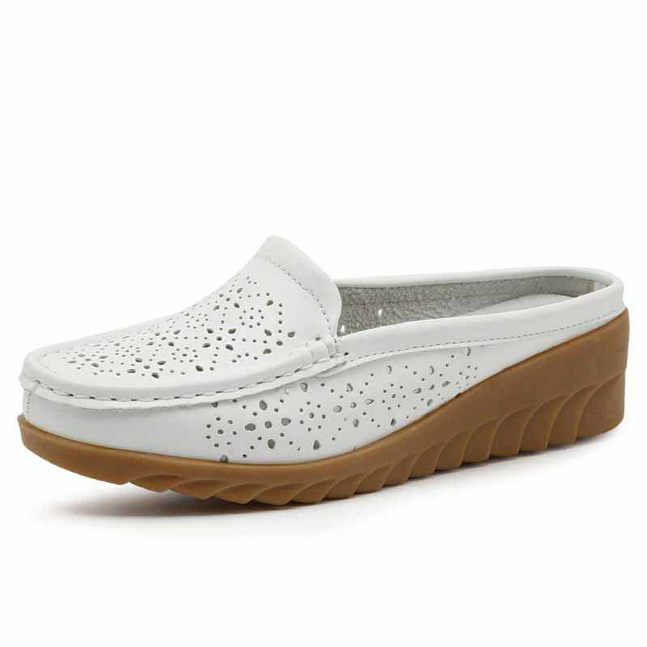 white slip on loafers womens