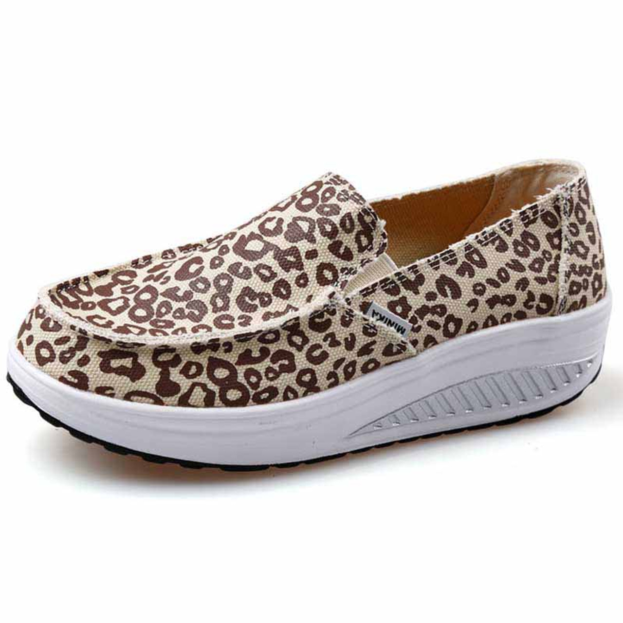 womens leopard print slip on shoes