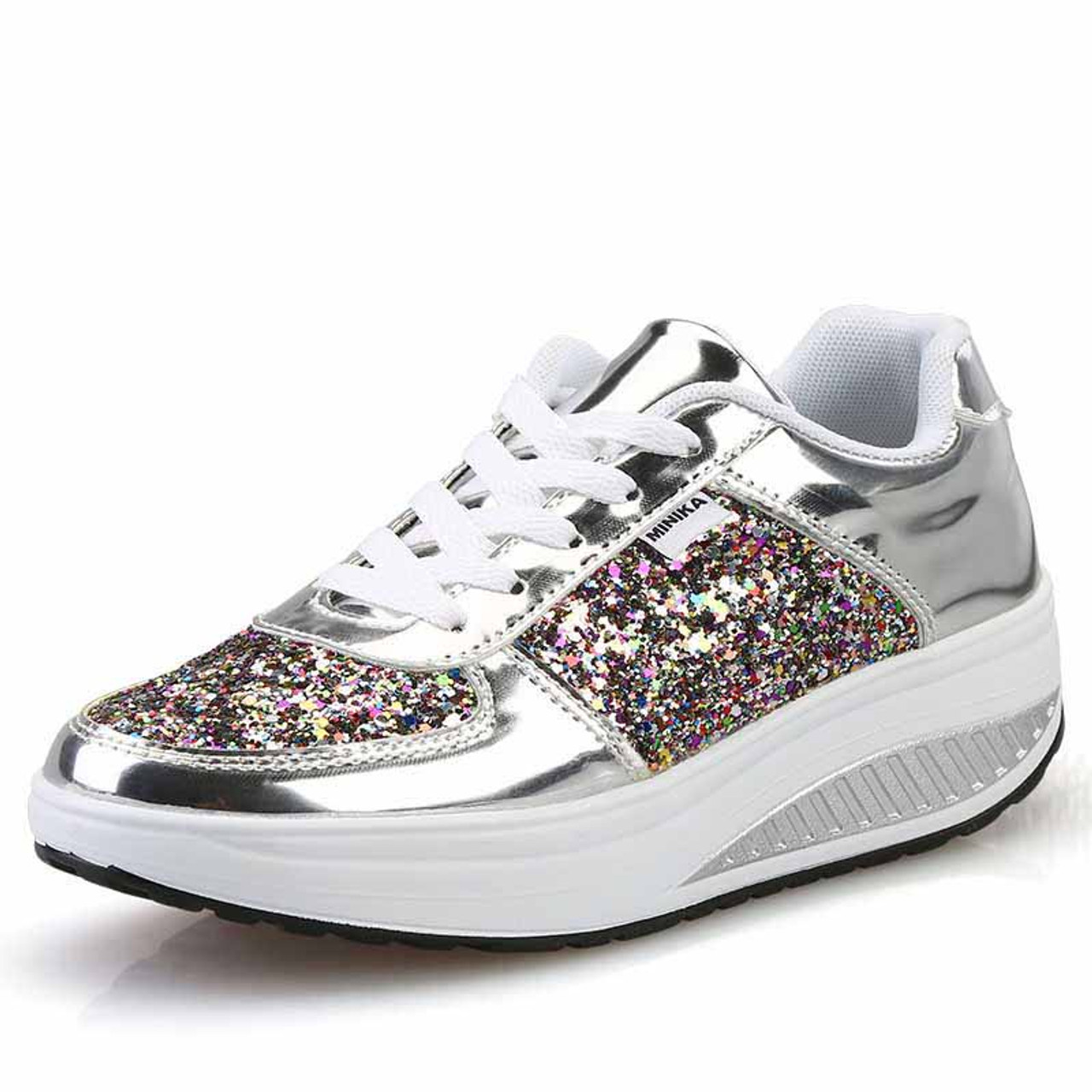 silver bottom sneakers