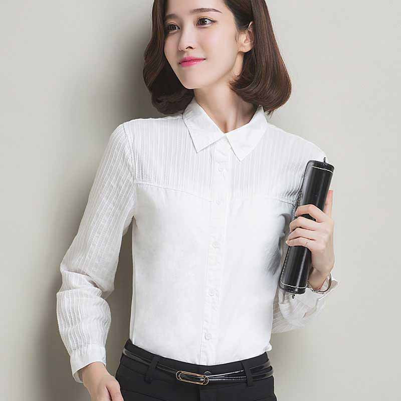 White lace stripe long sleeve point 
