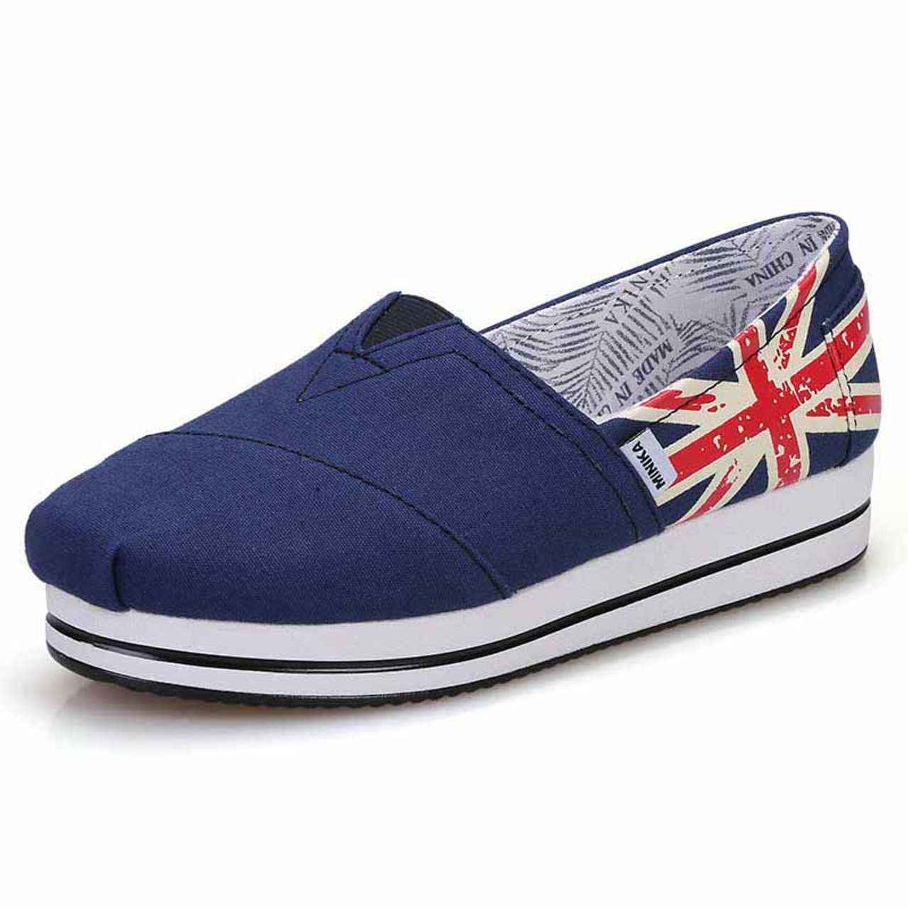 platform canvas slip on shoes